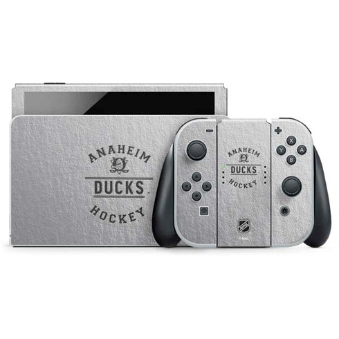 NHL Anaheim Ducks Black Text Nintendo Switch OLED (2021) Skin